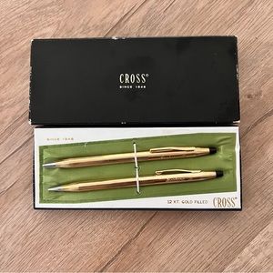 Vintage Cross Pen & Pencil‎ Set 12k Gold Filled Made in USA